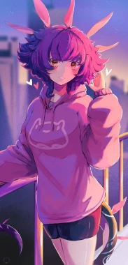 Neeko from League of Legends dressed casually in a hoodie.