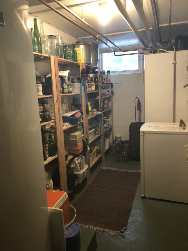 Basement room for freezers, tools & paint