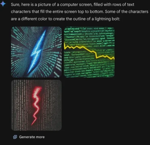 Screenshot of images generated by Google's Gemini. 