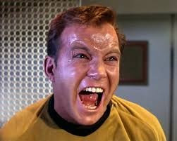 Captain Kirk shouting close up